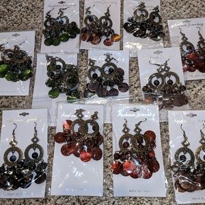 Bundle 12 carded dangle pierced earrings‎
